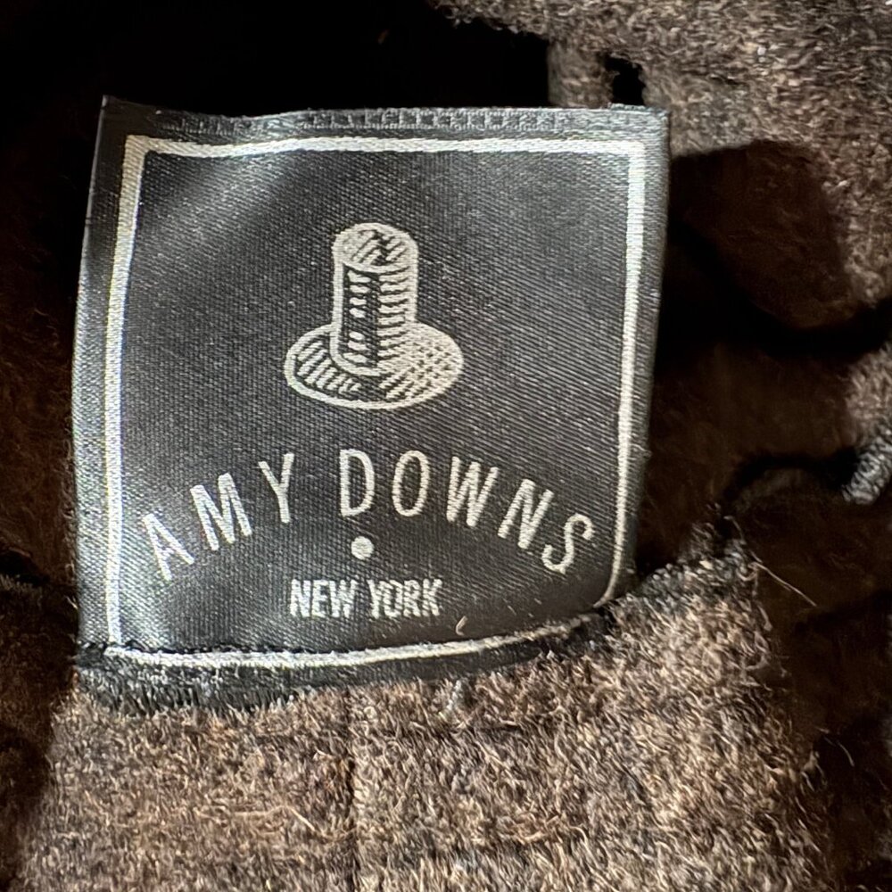 Vintage 90's Amy Downs cashmere blend knotted hat in brown - Picture 5 of 5